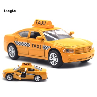 Ts 1/32 Diecast Alloy Taxi Pull Back Car Model with LED Sound Kids Education Toy (8)