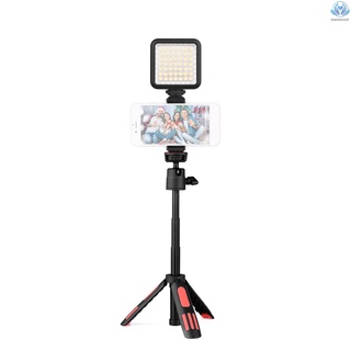 [enew] Kit De iluminación Andoer Led trípode+soporte Para teléfono+Mini Luz Led color Temperatura De 5500k brillo ajustable Para teléfono inteligente video+vidrio Vlog grabación De video Selfie en Vivo