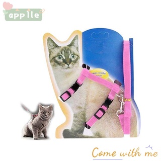 Correa de Nylon para mascotas de APPLE, Collar de gatito, Collar de gato, arnés ajustable, chaleco ajustable para caminar al aire libre, suave, correas para perros