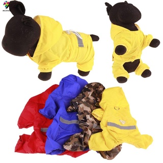 Mioshop mascotas suministros mascota mono Chamarra transpirable PU perro impermeables ropa al aire libre protector solar impermeable reflectante con capucha/Multicolor