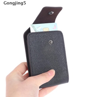 Gongjing5 titular de la tarjeta de cuero bolso para tarjetas caso cartera para identificación de crédito banco titular de la tarjeta MY