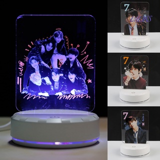 laliks kpop bts miembro real foto acrílico colorido luz de noche decoración adorno lámpara led