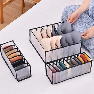 1/3 piezas caja de almacenamiento de ropa interior plegable sujetador calcetines organizador cajón armario organizadores cajas