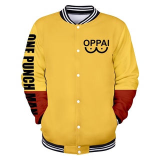 Anime One Punch hombre chaqueta de béisbol de los hombres Bomber chaqueta Saitama Oppai disfraz Streetwear béisbol uniforme Outwear