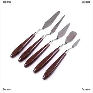 <dengyou> 5 unids/set de espátulas de acero inoxidable paleta de cuchillos de pintura de mezcla raspador herramientas