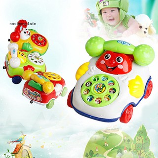 Nombre bebé niños lindo desarrollo educativo de dibujos animados cara sonrisa juguete teléfono coche (1)