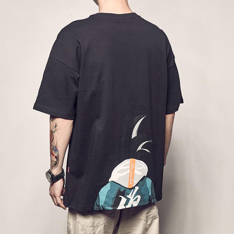 (tamaño S-8xl creativo moda tendencia Simple hombre mujeres algodón suelto de manga corta niño camiseta pareja desgaste dibujos animados anime patrón (2)