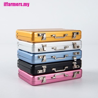 [iff] nueva caja de almacenamiento de aluminio mini maleta banco caja de tarjetas caja de joyería organiz
