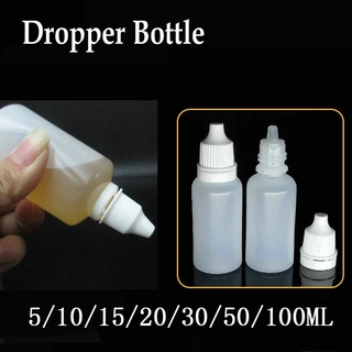 5/10/15/20/30/50/100ML botella de plástico vacía para gotero/botellas de gotero exprimibles contenedor de gotero