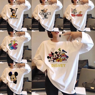 Mujer Mickey camiseta de manga larga camisa moda ins moda Top fondo camisa