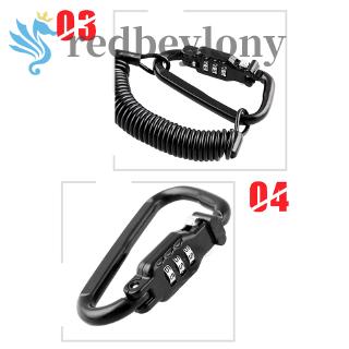 SLEEK ry - cable de bloqueo para casco de motocicleta, color negro, combinación de bloqueo, mosquetón, bicicleta (7)