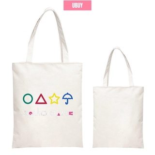 [juego De calamar] bolsa de lona para calamar juego bolso de mano impresión Digital 2D estudiante libro bolsa Eco Bag