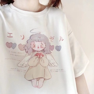 Ins versión blanca Harajuku BF estilo camiseta de manga corta mujer estudiante suelta top suave hermana
