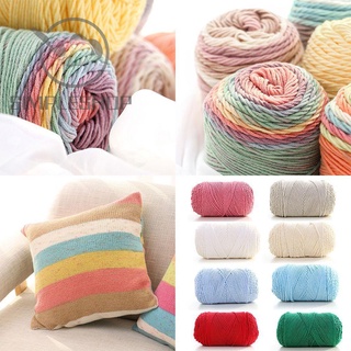 Simple 100 gramos de lana caliente hilo bufanda ganchillo tejer algodón DIY artesanía suéter Color arco iris grueso suave sofá cojín tejido a mano