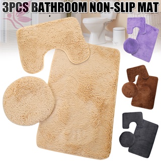 juego de 2 alfombras de microfibra para baño, alfombra de baño suave y en forma de u, antideslizante, ducha absorbente