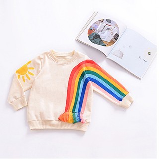 1-5Y/Camiseta De niña encantadora arcoiris De dibujos Animados/gafas De Sol impresas para bebés/niñas/Manga larga/cuello