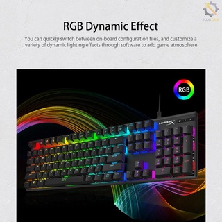 Kingston teclado mecánico HyperX aleación Origins RGB Gaming teclado 104 teclas teclado mecánico HyperX interruptor rojo (3)
