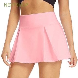nextshop ropa deportiva falda porrista mujer atlético tenis estiramiento golf moda running bolsillo con pantalones cortos/multicolor
