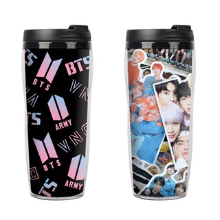 Kpop BTS WINGS cup Bangtan Boys - botella de agua de doble capa con aislamiento de plástico