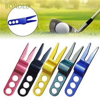 BONDED Portable Golf Divot Tool Outdoor Golf Pitch Golf Pitch Accessories Green Fork Ball Fork Aluminum Alloy Training Aids Multifunctional Pitch Relief/Multicolor