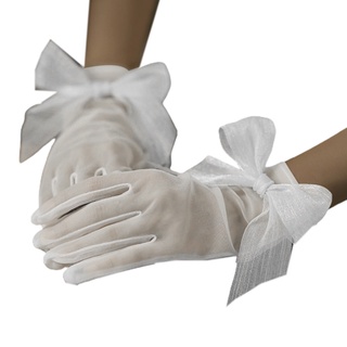 guantes cortos para mujer/guantes cortos de boda con arco patchwork protector solar nupcial manoplas