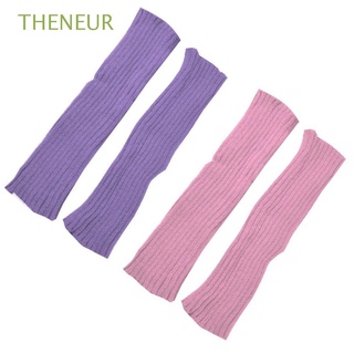 THENEUR 2Pairs New Trend Calf Socks Thigh protector Furry Ankle Leg Warmers Crochet Clothes Ballet Accessories Stretchable leggings Hot Sale Knitted Wool