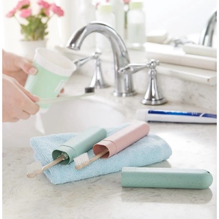 [1 estuche portátil para cepillos de dientes] [paja de trigo de viaje cepillo de dientes palillos caja de lápices] [Protector de cepillos de dientes a prueba de polvo] (8)