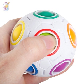 Moda adulto niño bola cubo mágico juguete de plástico creativo arco iris fútbol rompecabezas niños aprendizaje educativo Fidget juguetes