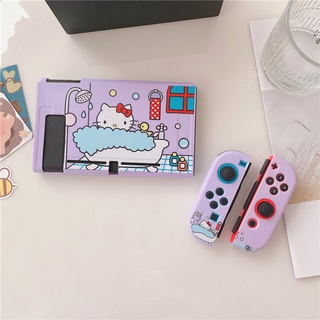 Nintendo Switch funda protectora de dibujos animados gato silicona TPU consola de juegos Protector de manija cubierta suave
