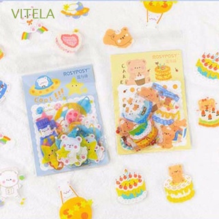 vitela 40Pcs/pack Cute Cartoon Stickers Journal Stationery Flakes Scrapbooking DIY Decorative Stickers