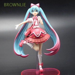 brownlie lindo figura modelo estatua muñeca juguete miku hatsune figuras de acción miku hatsune lolita escritorio adornos anime vestido de pvc miniaturas
