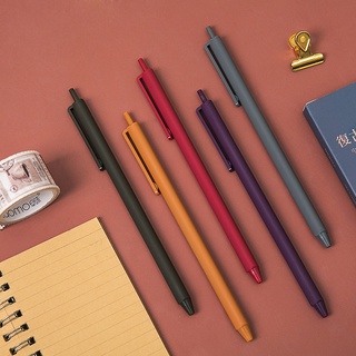 Alunos criativos de caneta de gel de cor retrô na segunda turma do terceiro ano com conjunto de caneta de secagem rápida 0,5 pressão manual com caneta colorida