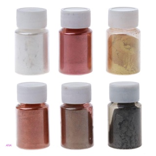 ANA 6 colores Metal tonos Mica perla polvo pigmento Kit de grado cosmético tinte metálico