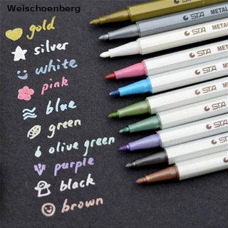 (hotsale) 10 piezas de Color metálico fino lápiz marcador DIY álbum Dauber juego de bolígrafos impermeable {bigsale}