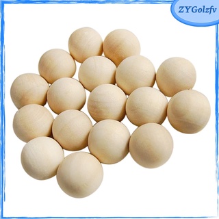 100 Pcs 20mm Natural Unfinished Wood Spacer Beads Round Ball Wooden Loose (1)