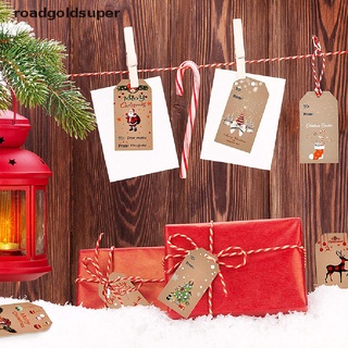 rgs 100pcs feliz navidad etiquetas de papel kraft etiqueta de regalo etiqueta diy colgar etiquetas regalo super
