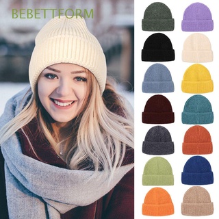 BEBETTFORM Women Winter Beanies Wool Hat Pure Color Thickened Large Size Apparel Accessories Winter Hat High Quality Warm/Multicolor