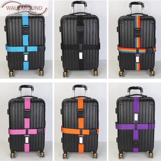 (Wal) Correa de equipaje Cross Belt 3 dígitos contraseña cerradura maleta de viaje hebilla cinturón