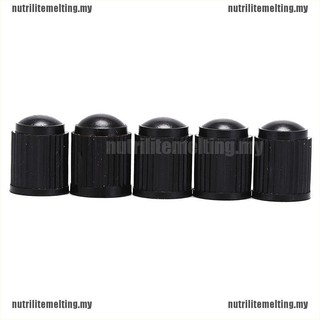 NMT 5 tapas de plástico negro para válvula de polvo de bicicleta, coche, rueda de aire, válvula de aire [MY] (1)