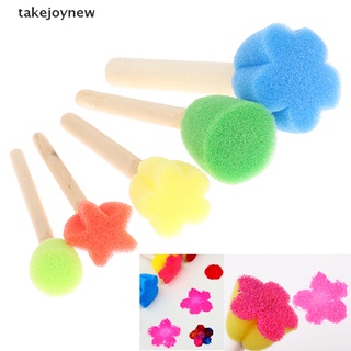 [takejoynew] niños pequeños esponja sello cepillo kits flor dibujo juguetes para niños pintura arte