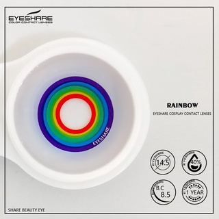 EYESHARE lente 1 par de lentes de contacto de Color arco iris Cosplay para hallween Color de ojos (3)
