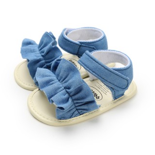Sandalia Infantil Para Mujer Para Verano/Calzado De Algodón Con Lunares Y Lazo Para Recién Nacido/Princesa (2)