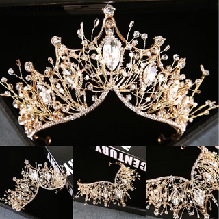 (auspiciounm) barroco corona niñas boda accesorios para el cabello gemas novia tiara novia ropa de pelo en venta