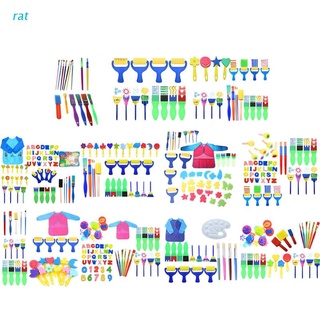 rata esponja pinceles de pintura kits de pinceles de pintura kit de herramientas para niños temprano diy aprendizaje incluyen cepillos de espuma, juego de pinceles de patrón