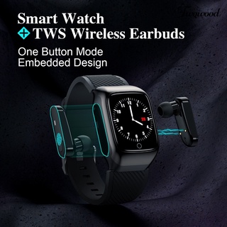 T S300 2 en 1 auriculares Bluetooth reloj inteligente Monitor de frecuencia cardíaca pulsera deportiva (5)