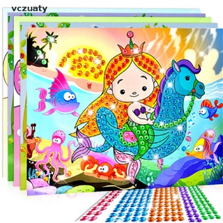 vczuaty 5d diamond bordado niños kit de pintura mosaico aprendizaje rompecabezas educativos dibujos animados diy regalo co