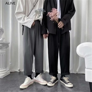 ALIVE 2021 Mens Streetwear Wide Leg Pants Male Vintage Casua Joggers Pants Men Harajuku Korean Fashions Harem Pants