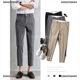 Pantalones casuales De negocios ajustados para hombre con bolsillos (1)