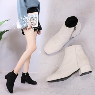 Lqve botas de tacón alto para mujer, estilo de Color sólido botas de tobillo