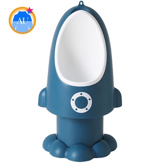 Bebé niño orinal inodoro entrenamiento cohete niños soporte Vertical urinario infantil niños pis ajustable montado en la pared niños niño orinal azul